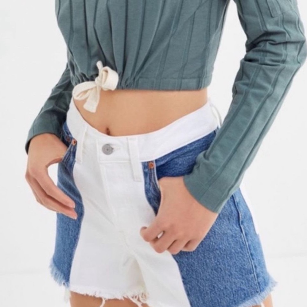 levi color block shorts